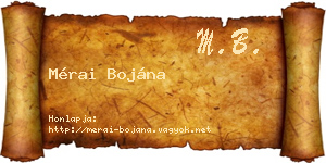 Mérai Bojána névjegykártya